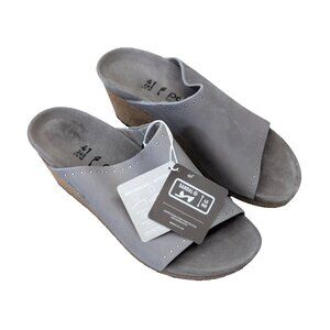 Birkenstock Papillio Namica Rivet Womens Wedge Heel Sandal Stone Gray - 41 (10)‎
